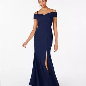 Nightway Off the Shoulder Evening Bridesmaid Navy Blue Dress Women's Size 12